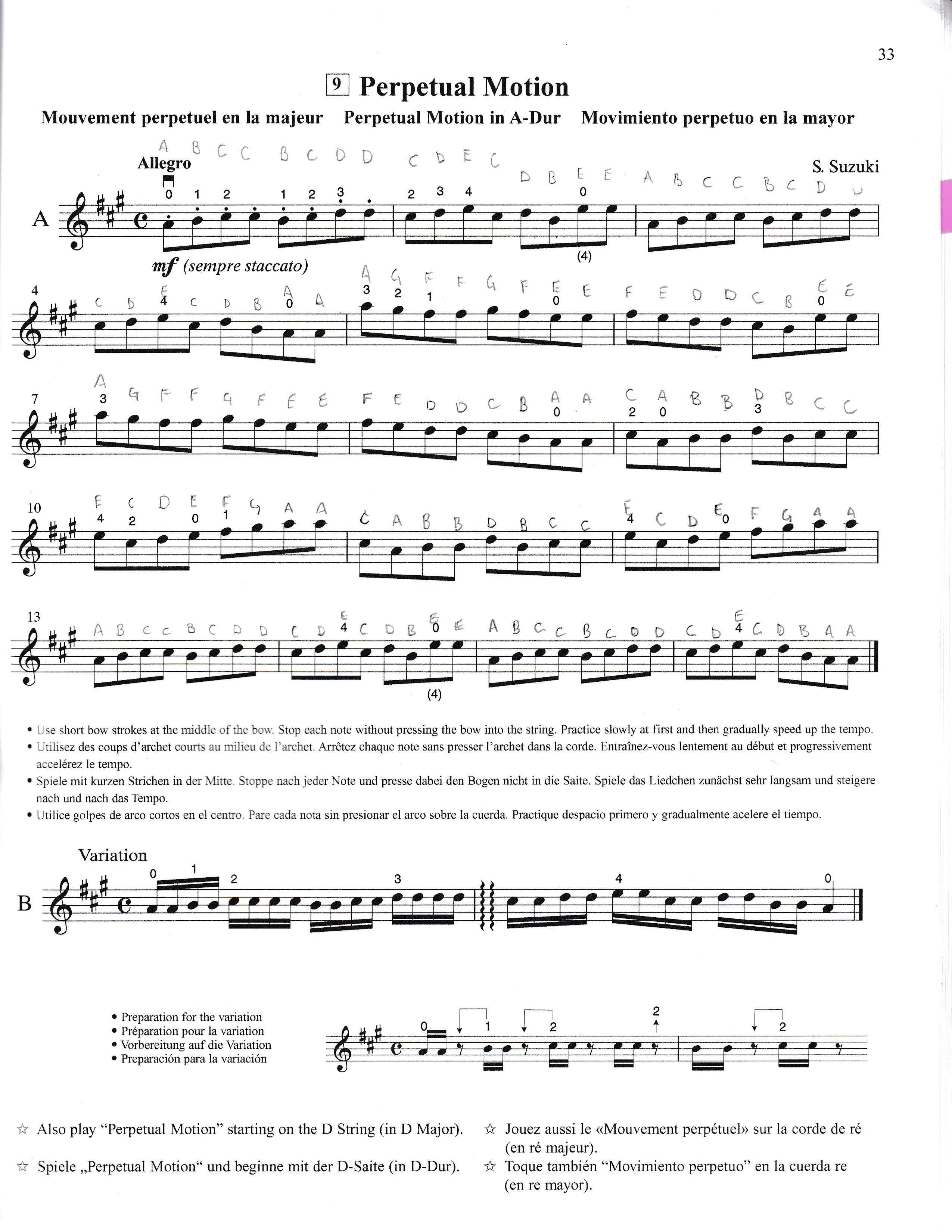 Sheet Music for Perpetual Motion